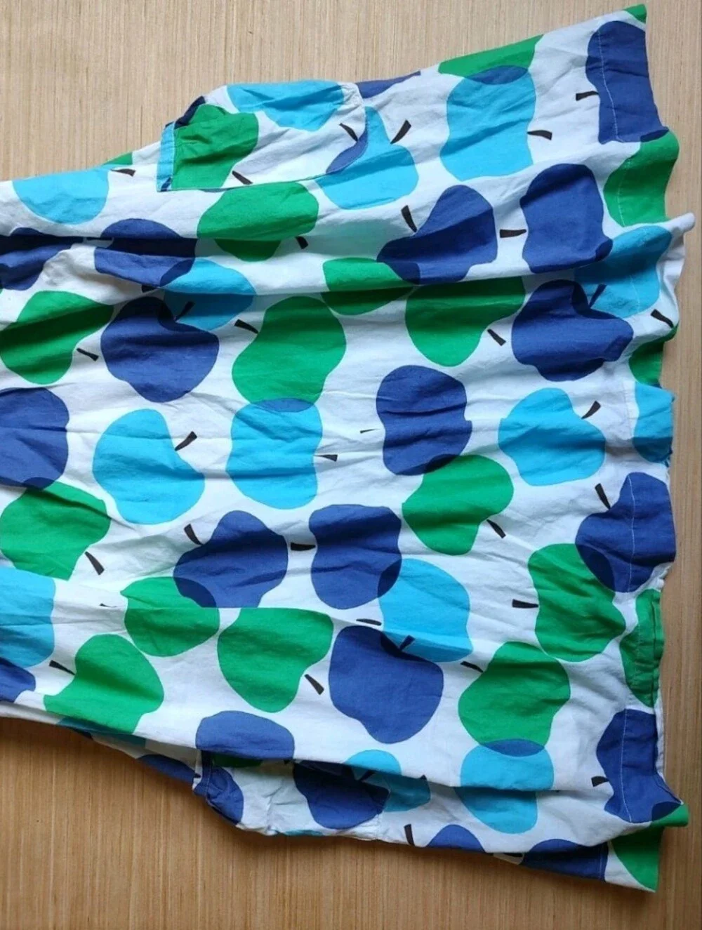 Mini Boden Girls Dress White Blue Green Ruffle Straps Apple Zip Pockets 13 14 Y